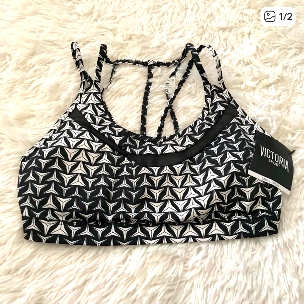 Black & White VS Strappy Sports Bra